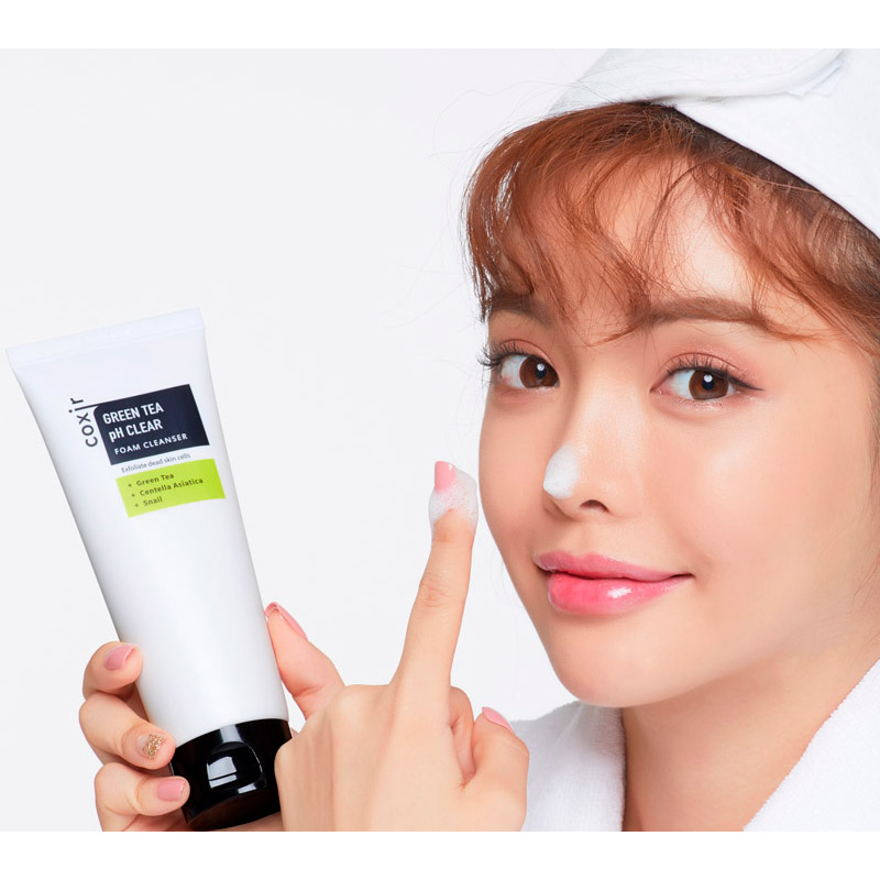 Coxir Green Tea pH Clear Foam Cleanser - 150 ml - Image 2